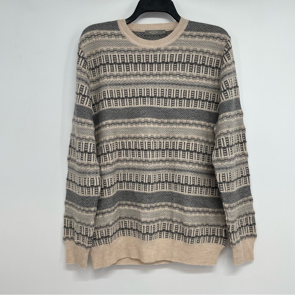 MENS MFH KNITS CREWNECK SWEATER SIZE M 100% Baby ALPACA MADE IN PERU